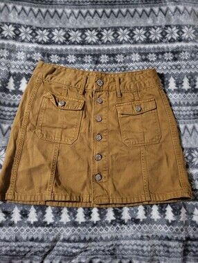 American Eagle Outfitters Caramel/Tan Denim Skirt Size 4